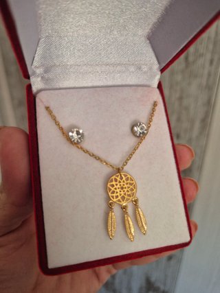 Conjunto de bisutería con colgante de atrapasueños