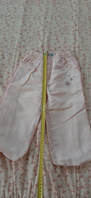 Lotto 3 pantaloni bimba rosa e bianco