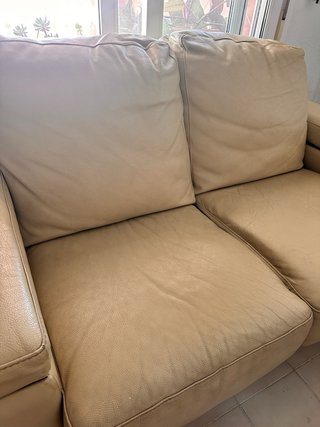 Sofás 2 de piel natural beige