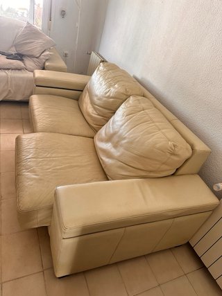 Sofás 2 de piel natural beige