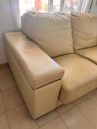 Sofás 2 de piel natural beige