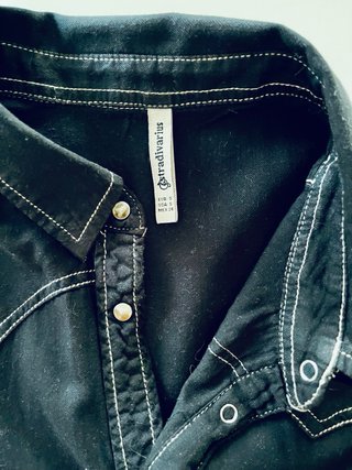 Camicia western Stradivarius nera S