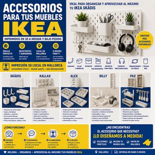 Accesorios 3D IKEA Kallax Skadis Alex Billy Pax