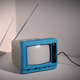 TV Portatile Vintage Blu/Beige