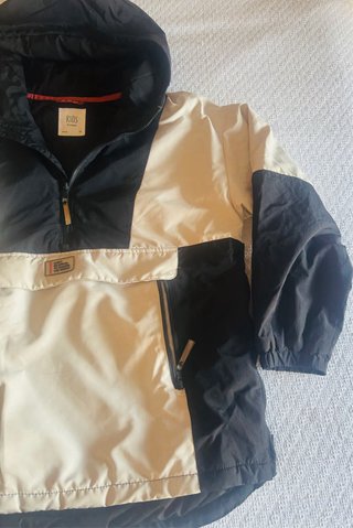 Cortavientos Anorak Beige y Negro