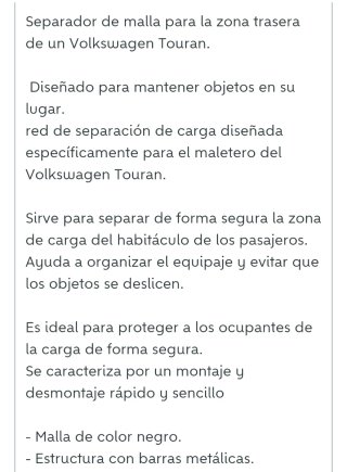 VW Touran 2004 red separadora maletero Original