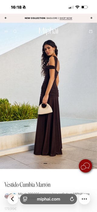 Vestido fiesta Miphai marrón talla S
