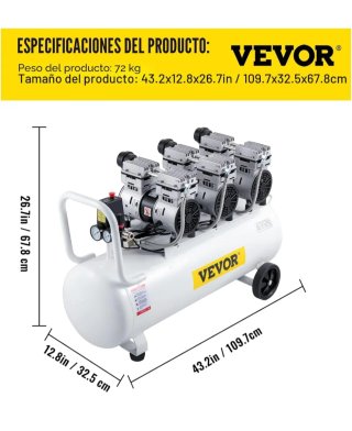 Compresor de aire sin aceite VEVOR