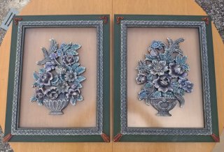 Cuadros Jarrones Flores Pintados a Mano Set 2