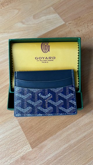 Tarjetero Goyard Azul Nuevo con Estuche
