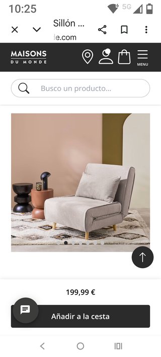 Sofá cama Maisons du Monde beige