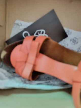 Sandalias Cuplé Naranja y Dorado Talla 38