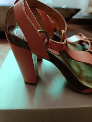 Sandalias Cuplé Naranja y Dorado Talla 38