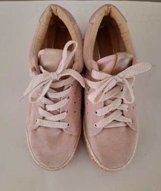 Zapatillas plataforma esparto rosa claro