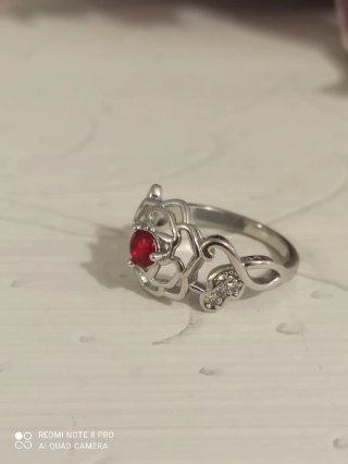 Anillo baño rodio , talla 10