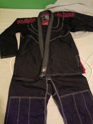 Kimono Jiu Jitsu Fujimae Negro. Talla A3