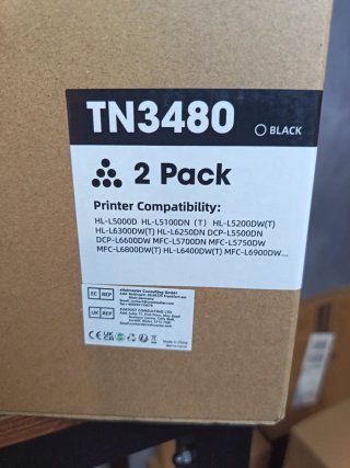 2 Cartuchos Tóner Negro Brother TN3480