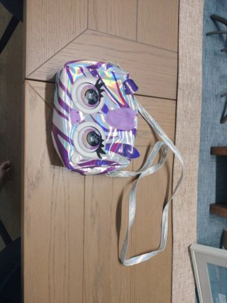 Bolso infantil plateado y morado