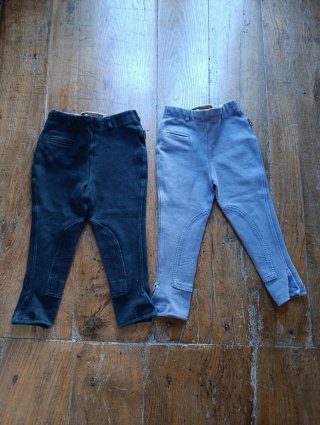 Dos pantalones hípica niño negro y azul