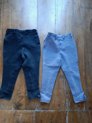 Dos pantalones hípica niño negro y azul