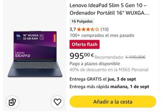 Lenovo IdeaPad Slim 5 16” i7 32GB 1TB SSD