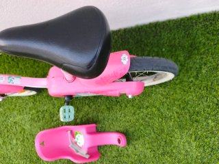 Bicicleta unicornio niña.Ruedines y portabebés
