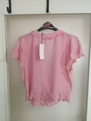 Blusa Zara volantes rosa