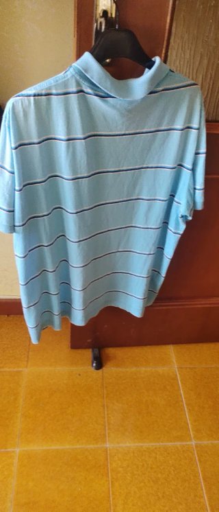 Polo Lacoste uomo righe azzurre taglia S/M
