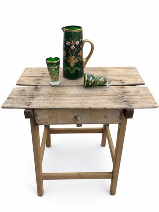 CARAFFA E BICCHIERI IN CRISTALLO ANTICO