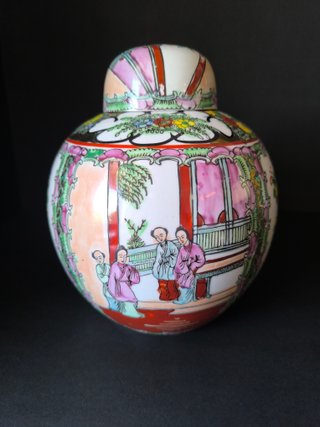 Pote 20cm Figuras Orientais Rivitex Porcelana