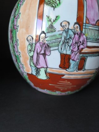 Pote 20cm Figuras Orientais Rivitex Porcelana