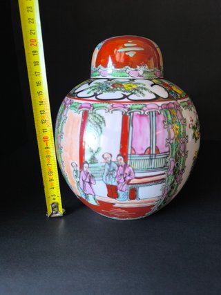 Pote 20cm Figuras Orientais Rivitex Porcelana
