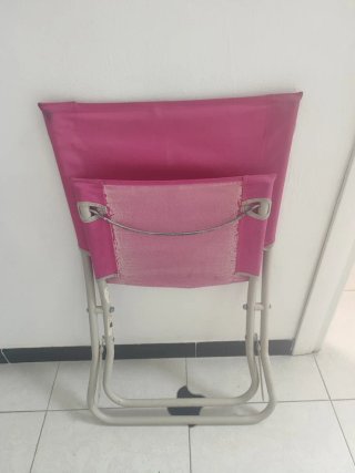 Silla de playa plegable rosa