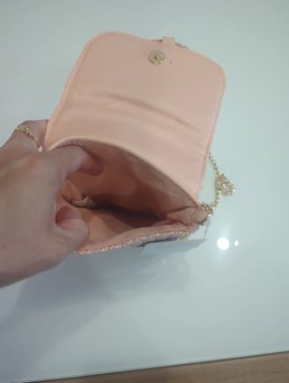 Bolso bandolera TRENDZ rosa y dorado