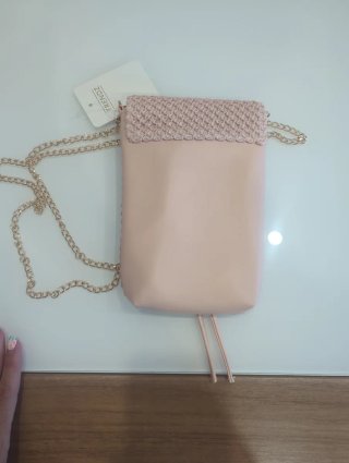 Bolso bandolera TRENDZ rosa y dorado