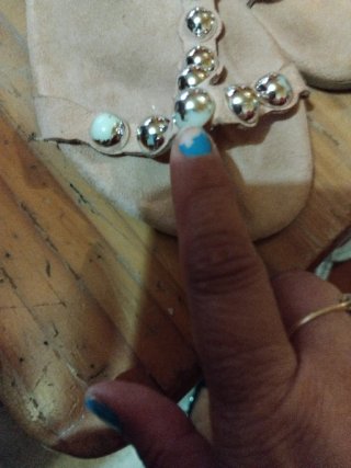 Sandalias planas con bolas plateadas T.38