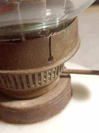 Lampada olio antica Fratelli Santini H37cm