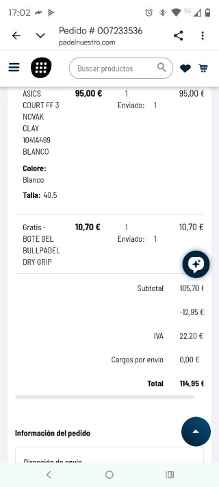 Zapatillas Pádel Asics Talla 40.5