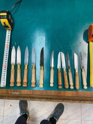 Juego de 10 cuchillos de madera