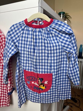 Babi infantil cuadros azul Mickey T2