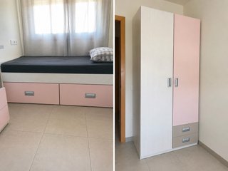Habitación juvenil. Cama + armario.