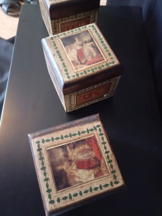Cajas decorativas de madera (3 unidades)