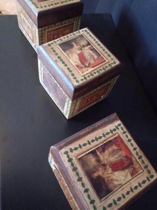 Cajas decorativas de madera (3 unidades)