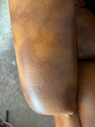 Poltrona girevole in stile classico marrone vintage