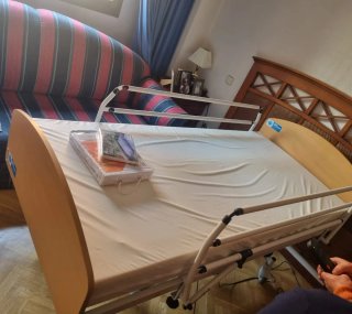Cama articulada eléctrica con carro elevador