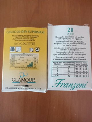 2 paia Collant Glamour Nero XL