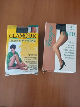 2 paia Collant Glamour Nero XL