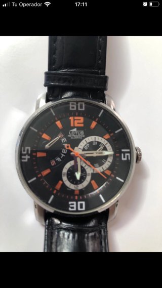 Reloj Lotus Negro y Naranja
