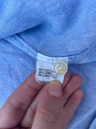 Camisa ZARA azul cielo algodón y lino Talla XS