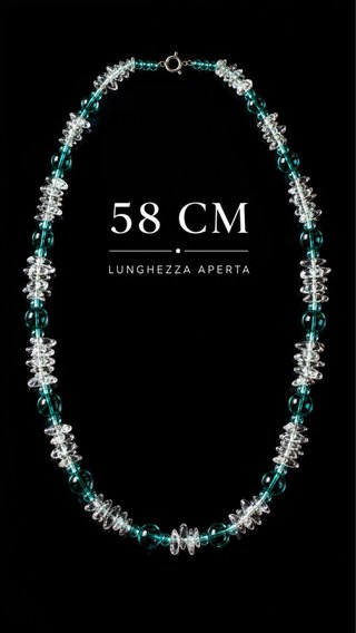 Parure vintage: collana e orecchini in vetro